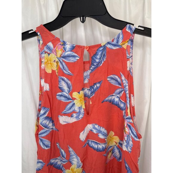 Old Navy Womens Floral Sleeveless Tank Top In Red With Yellow & Blue Prints - Picture 4 of 5
